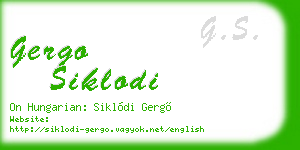 gergo siklodi business card
