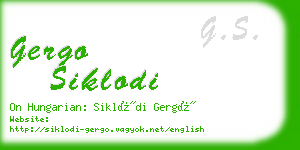 gergo siklodi business card